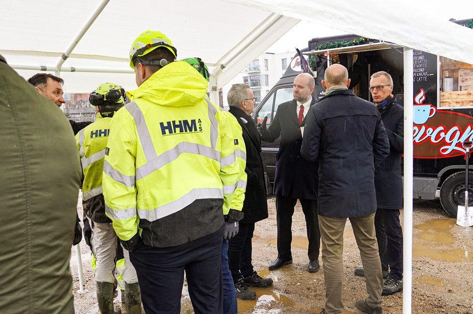 Skanska-Hørkær Have-første spadestik-kaffe og vidensdeling