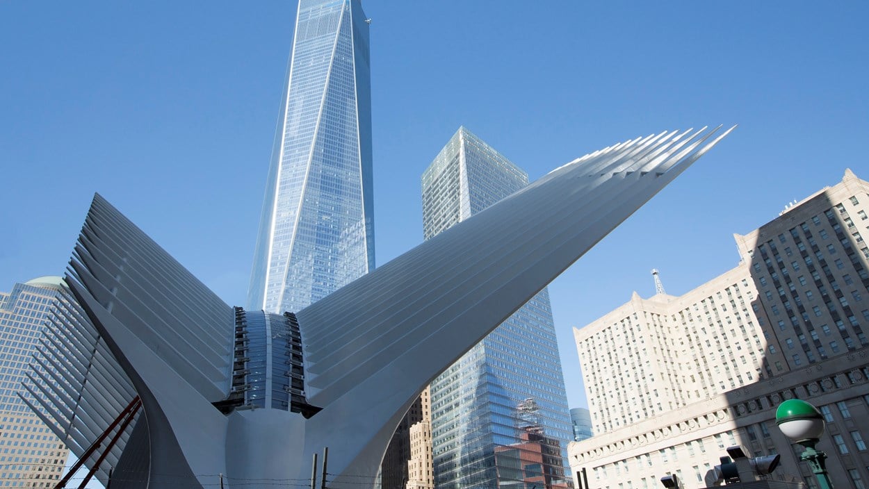 Togstation Oculus i New York tegnet af Calatrava 
