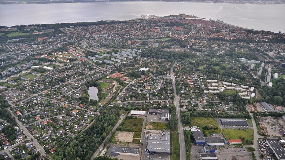 Flyfoto, udsigt over Helsingør Flyfoto, udsigt over Helsingør
